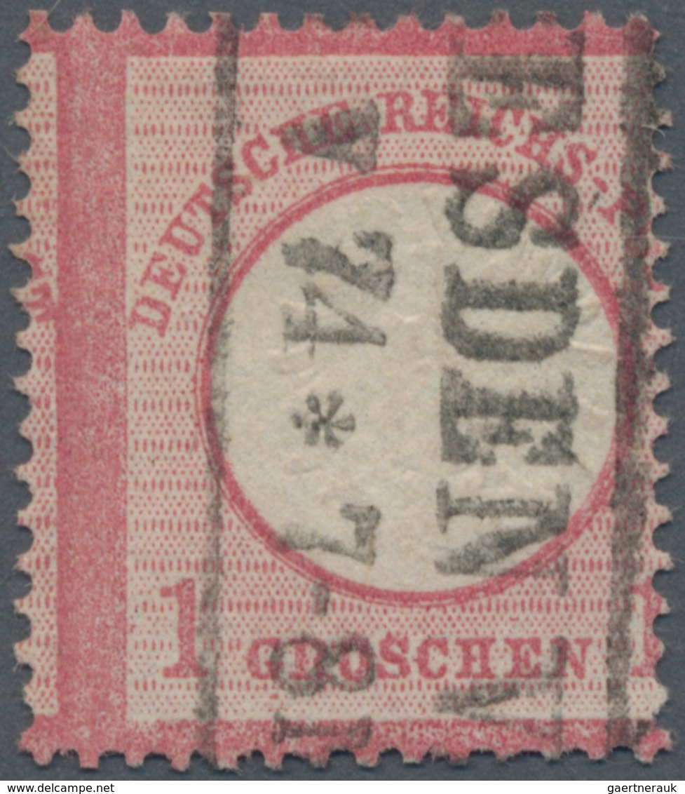 Deutsches Reich - Brustschild: 1872, Großer Schild 1 Gr. Karminrosa Mit Starker Senkrechter Verzähnu - Ungebraucht