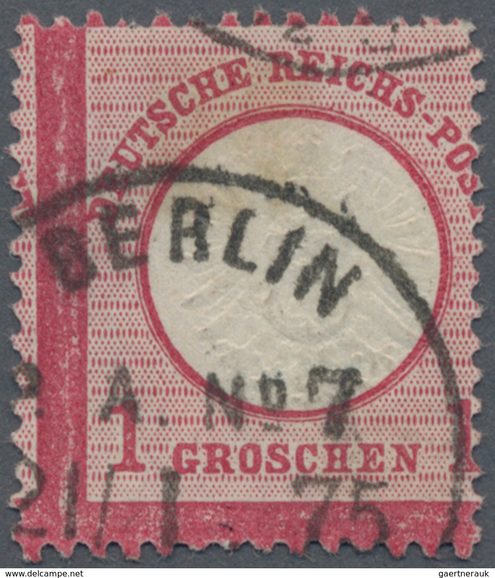 Deutsches Reich - Brustschild: 1872, Großer Schild 1 Gr. Karmin Mit Starker Senkrechter Verzähnung N - Ongebruikt