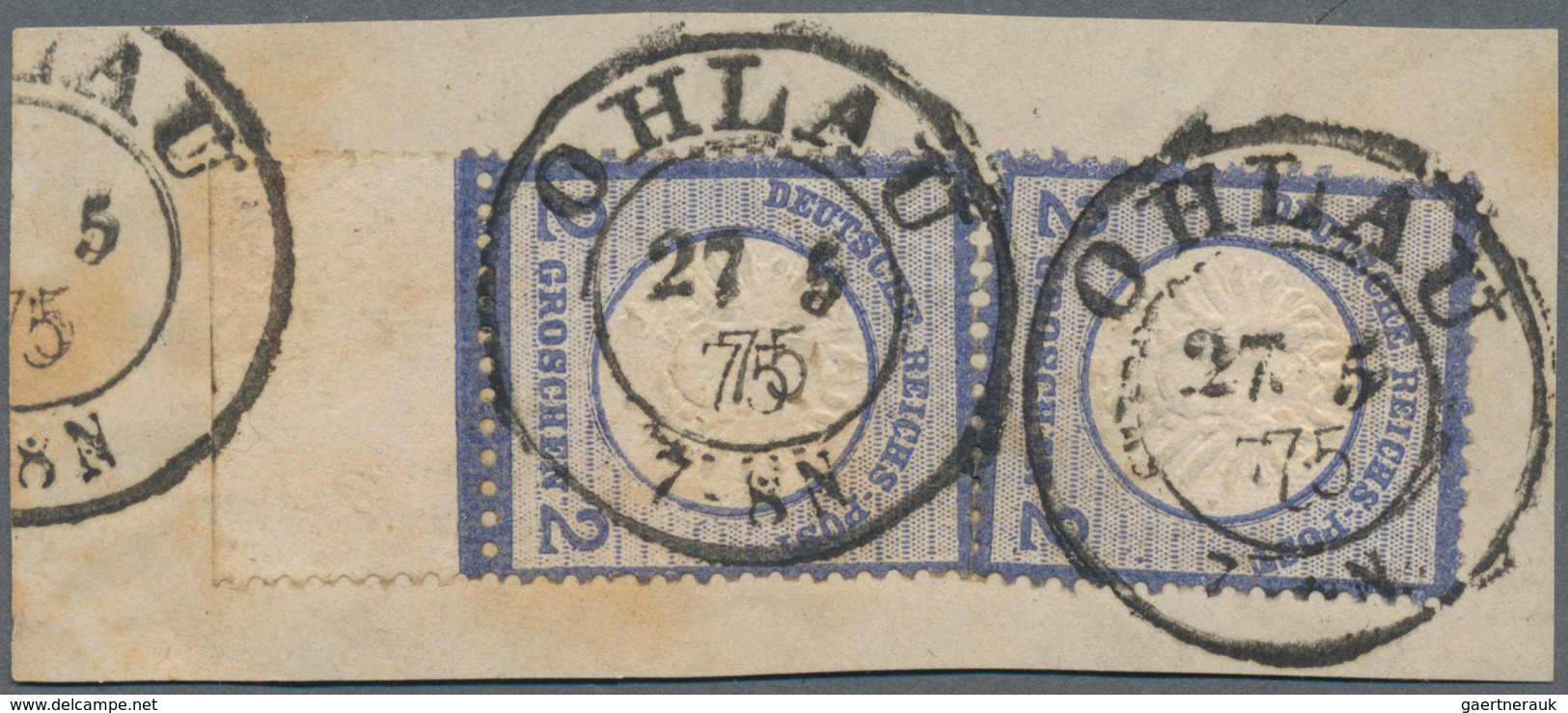 Deutsches Reich - Brustschild: 1872, Großer Schild 2 Gr. Dunkelblau Mit 13 Mm Unterrand Und K2 "OHLA - Unused Stamps