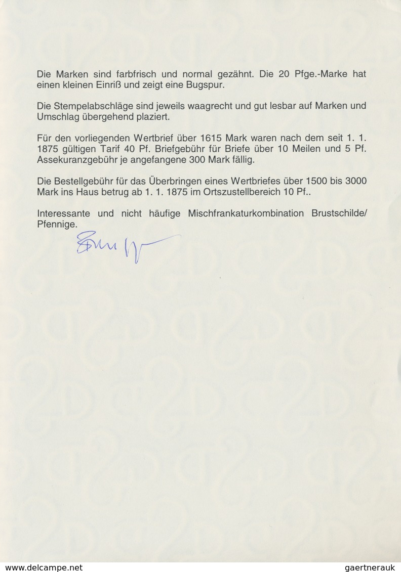 Deutsches Reich - Brustschild: 1872 Großer Schild 5 Gr. Als Währungs-Mischfrankatur Mit 10 Pfennige+ - Ongebruikt