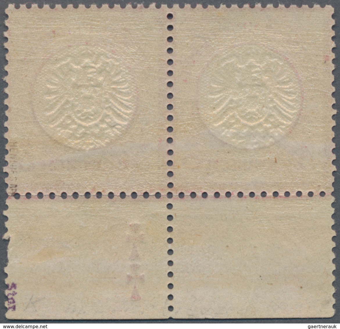 Deutsches Reich - Brustschild: 1872, Großer Schild 3 Kr. Postfrisches Unterrand-Paar Mit Plattenkenn - Unused Stamps