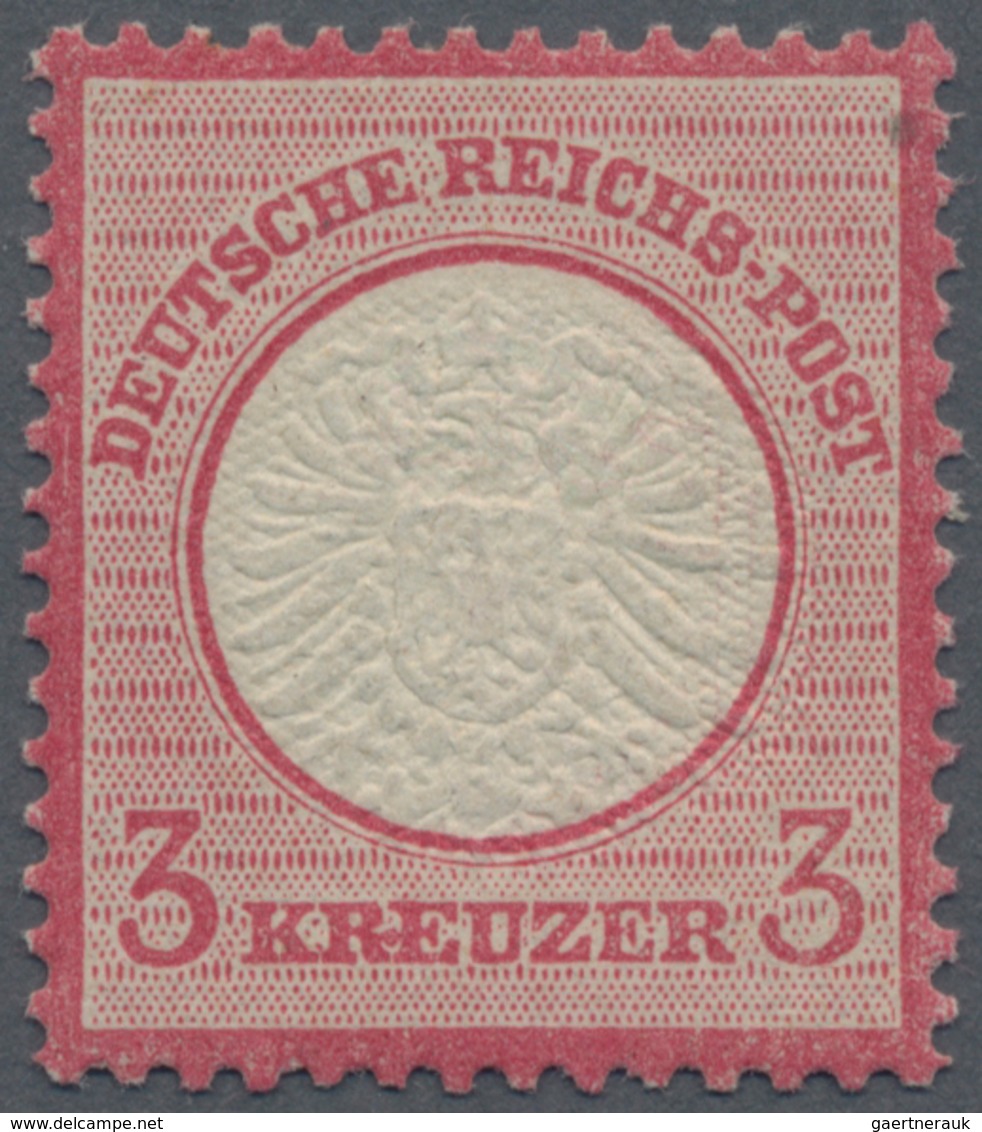 Deutsches Reich - Brustschild: 1872, Großer Schild 3 Kr. Karmin POSTFRISCH Mit Doppelprägung Des Mit - Ongebruikt