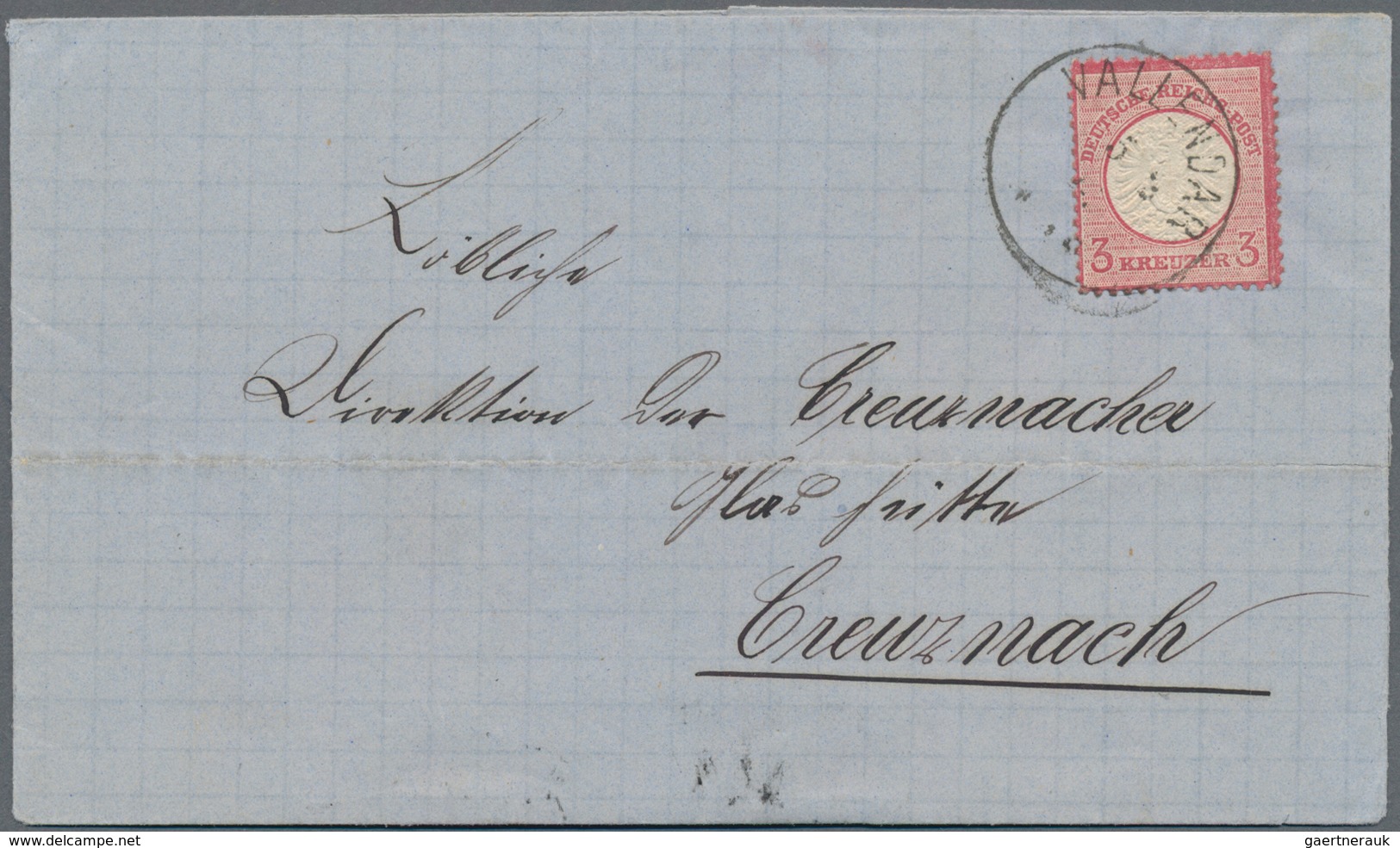 Deutsches Reich - Brustschild: 1872, 3 Kreuzer Karmin Großer Schild Als EF Entwertet Mit K1 "VALLEND - Unused Stamps