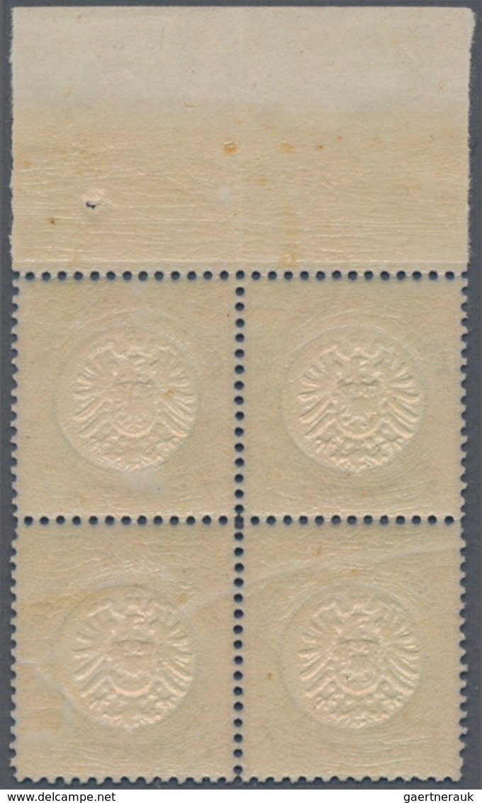 Deutsches Reich - Brustschild: 1872, Großer Schild 7 Kr. Ultramarin Als Postfrischer Oberrand-Vierer - Ungebraucht
