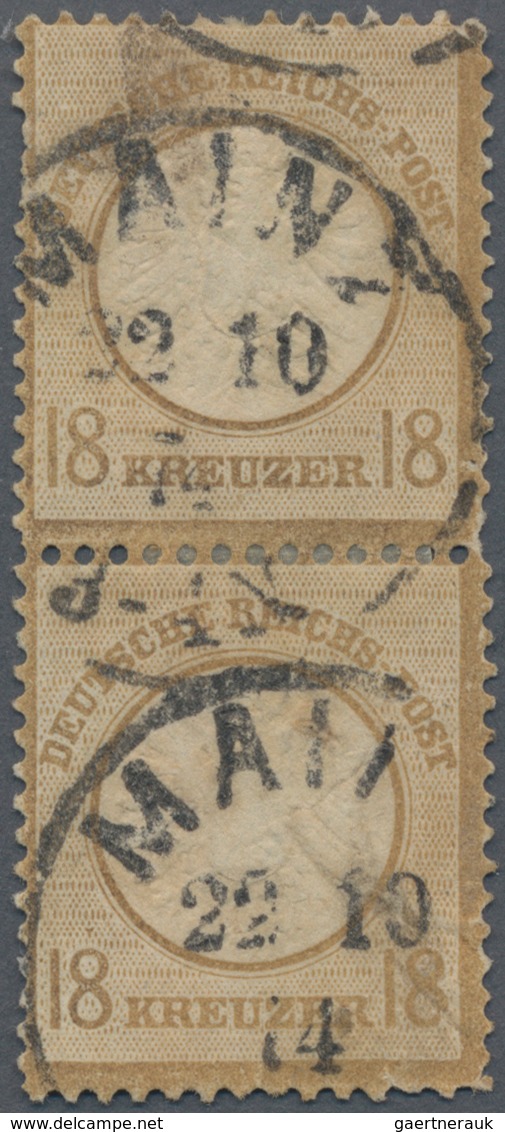 Deutsches Reich - Brustschild: 1872, Großer Schild 18 Kreuzer Im Senkrechten Paar Mit K1 "MAINZ 22 1 - Ungebraucht