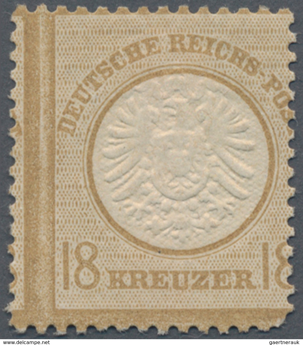 Deutsches Reich - Brustschild: 1872, Großer Schild 18 Kr. Ockerbraun Mit Starker Senkrechter Verzähn - Ungebraucht