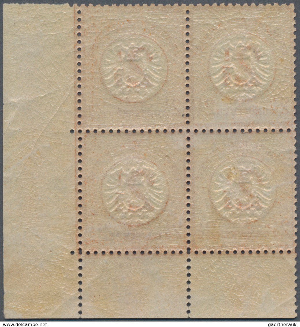 Deutsches Reich - Brustschild: 1874, Großer Schild "2½" Auf 2½ Gr Braunorange Im Eckrand-Viererblock - Unused Stamps