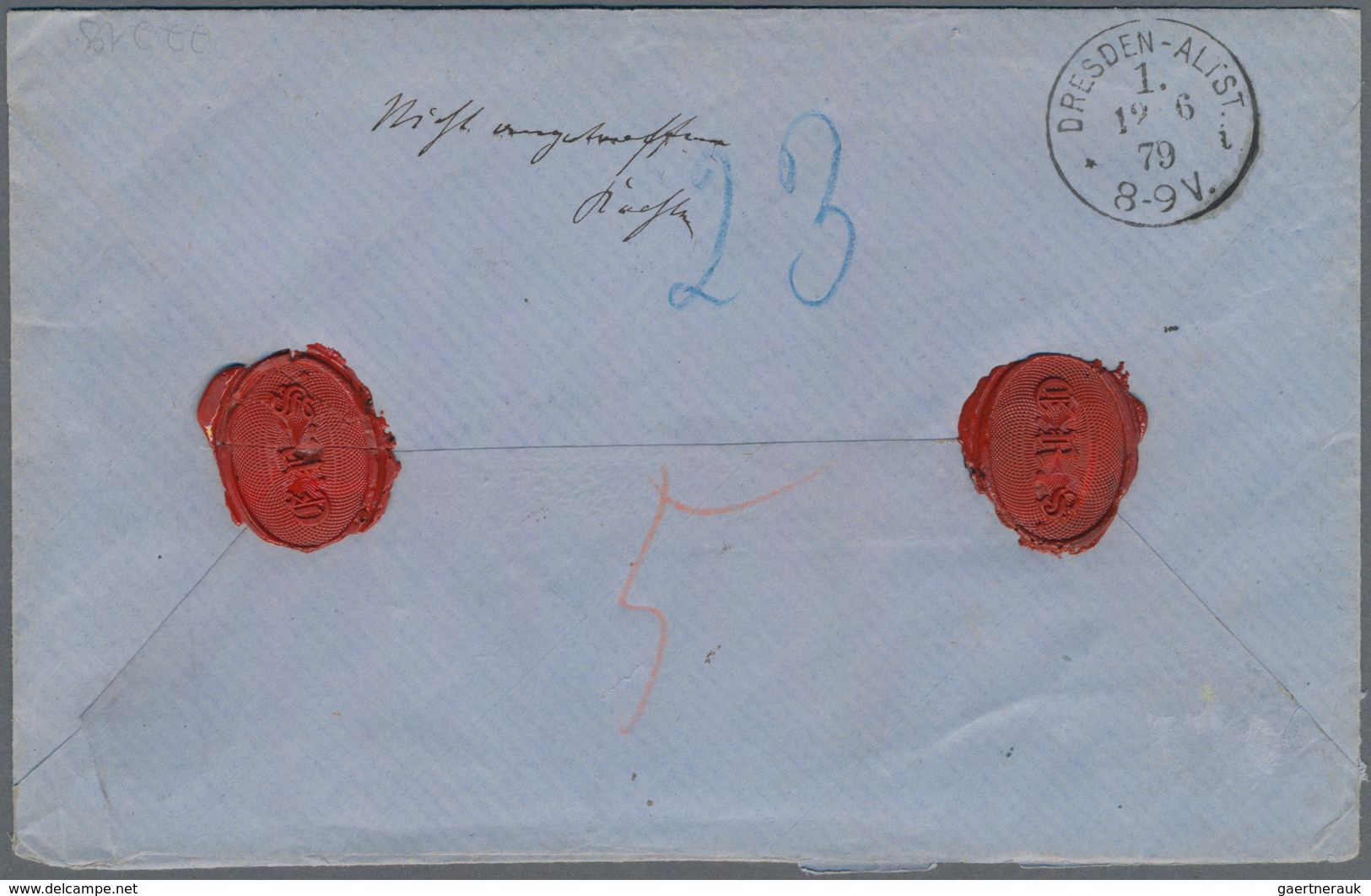 Deutsches Reich - Pfennige: 1879, 50 Pfennige Graugrün, Portogerechte Einzelfrankatur Auf Wertbrief - Unused Stamps