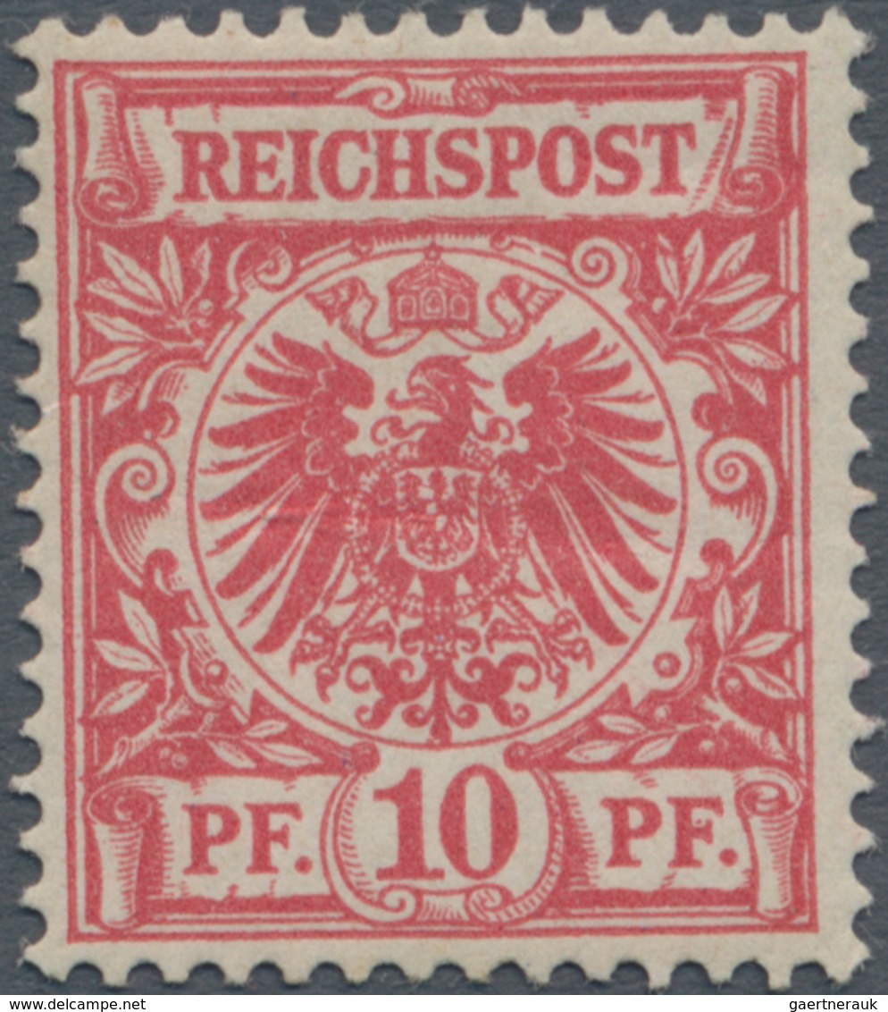 Deutsches Reich - Krone / Adler: 1890, Krone/Adler 10 Pf. Mittel(karmin)rot (UV Dunkelgelb Quarzend) - Brieven En Documenten