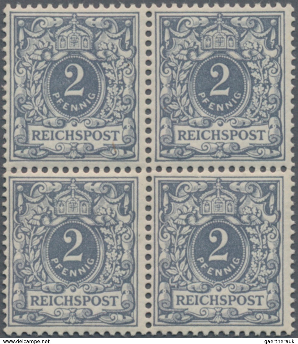 Deutsches Reich - Krone / Adler: 1900, 2 Pfg. Im Viererblock (senkr. Vorgefaltet), Dabei Linke Unter - Briefe U. Dokumente