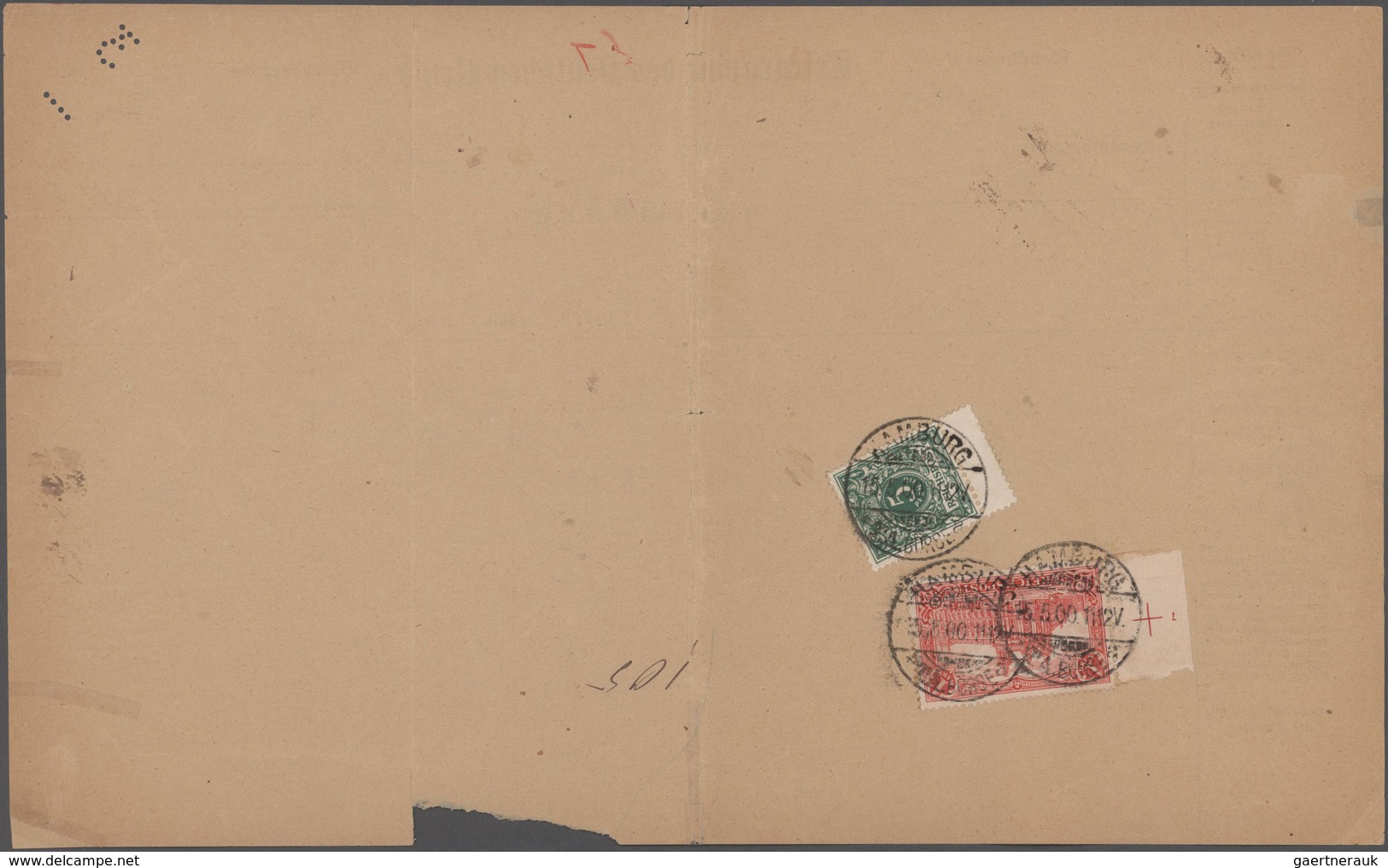 Deutsches Reich - Germania: 1900, 1 Mark Germania Reichspost Vom Linken Seitenrand Mit Plattennummer - Unused Stamps