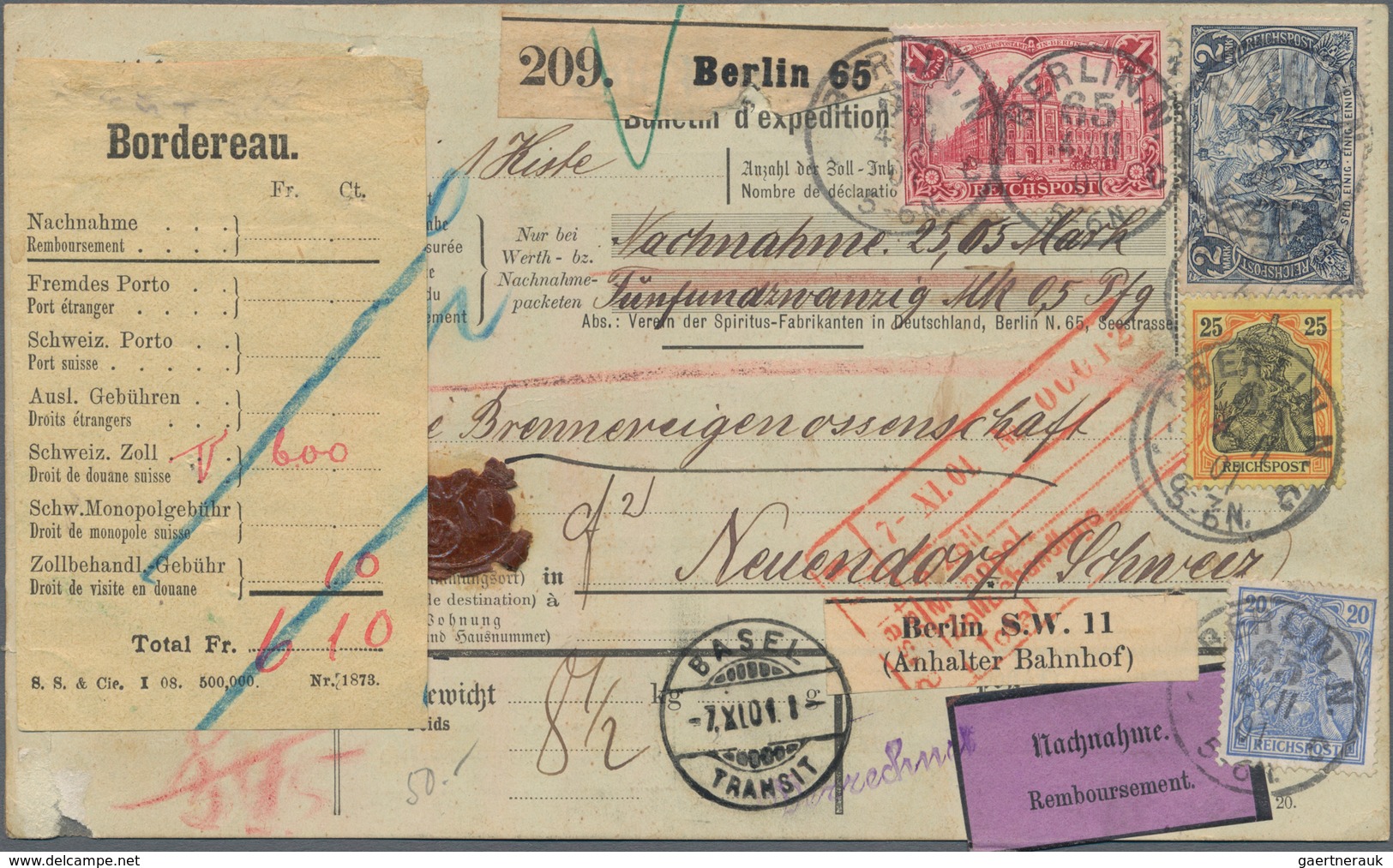 Deutsches Reich - Germania: 1900, 2 M Schwärzlichblau In Type II, 1 M Dunkelrot, 20 Pf U. 25 Pf Germ - Ongebruikt