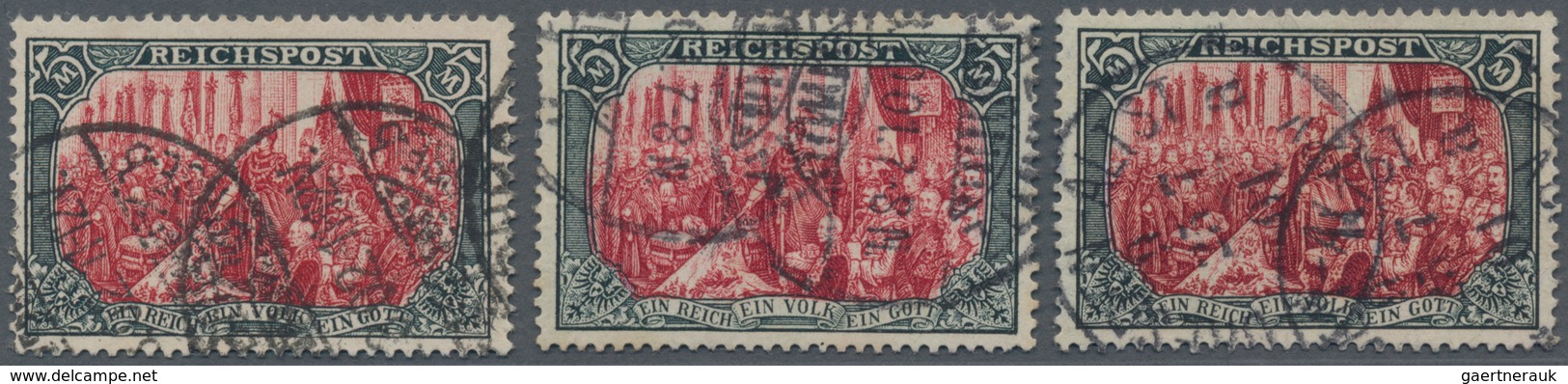 Deutsches Reich - Germania: 1900, 5 M. Reichspost Reichsgründungsfeier In Type II, III Und IV, Schön - Unused Stamps