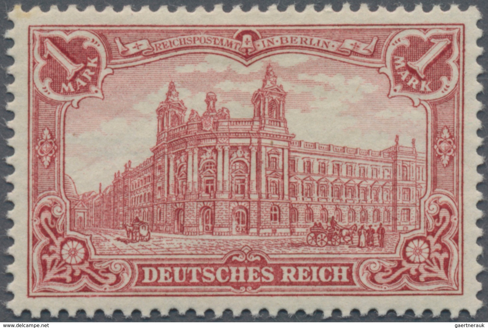 Deutsches Reich - Germania: 1902, 1 M. Reichspostamt, Karminrot In B-Zähnung (25:16 Zähnungslöcher), - Unused Stamps