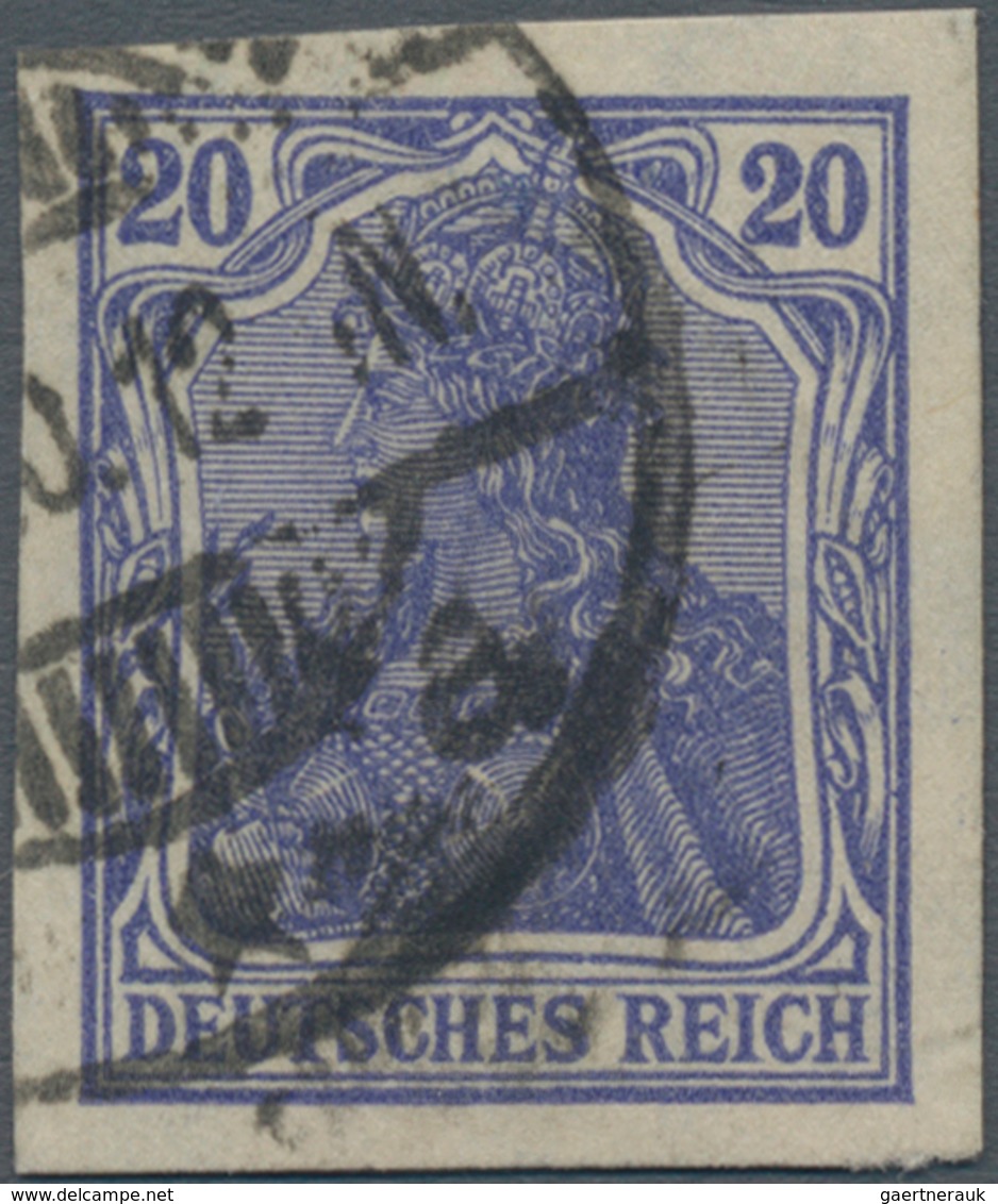 Deutsches Reich - Germania: 1915, 20 Pfg. Germania Dunkelviolettblau, Kriegsdruck, Farbfrisches UNGE - Ongebruikt