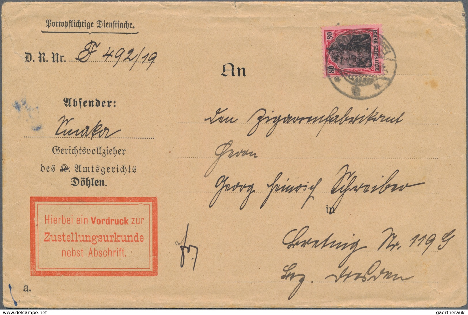 Deutsches Reich - Germania: 1918, 80 Pf Germania Kriegsdruck, Karminrot (metallisch Glänzend)/schwar - Unused Stamps