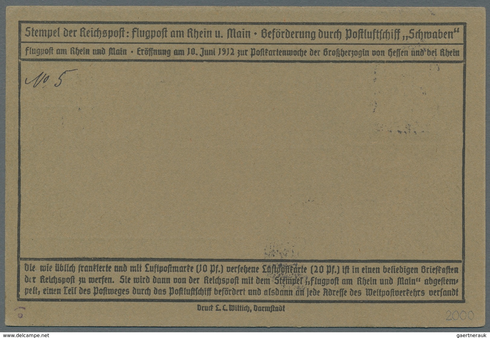 Deutsches Reich - Germania: 1912, "20 Pfg. E. EL. P." Mit Zusatzfrankatur 5 Pfg. Germania Auf Offizi - Ungebraucht