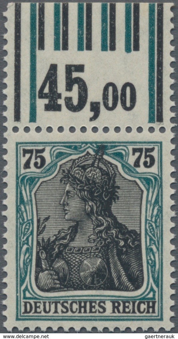 Deutsches Reich - Inflation: 1918, Freimarke 75 Pf Bläulichgrün/gelbschwarz, Postfrisches Exemplar V - Briefe U. Dokumente