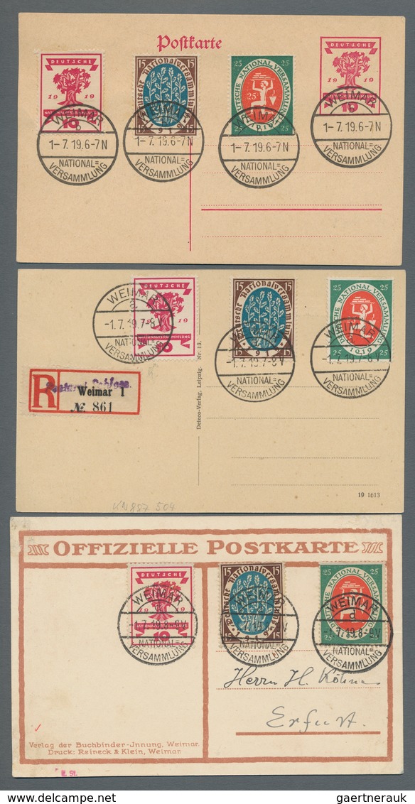 Deutsches Reich - Inflation: 1919, "10 Bis 25 Pfg. Nationalversammlung", Kleine Zusammenstellung Von - Storia Postale