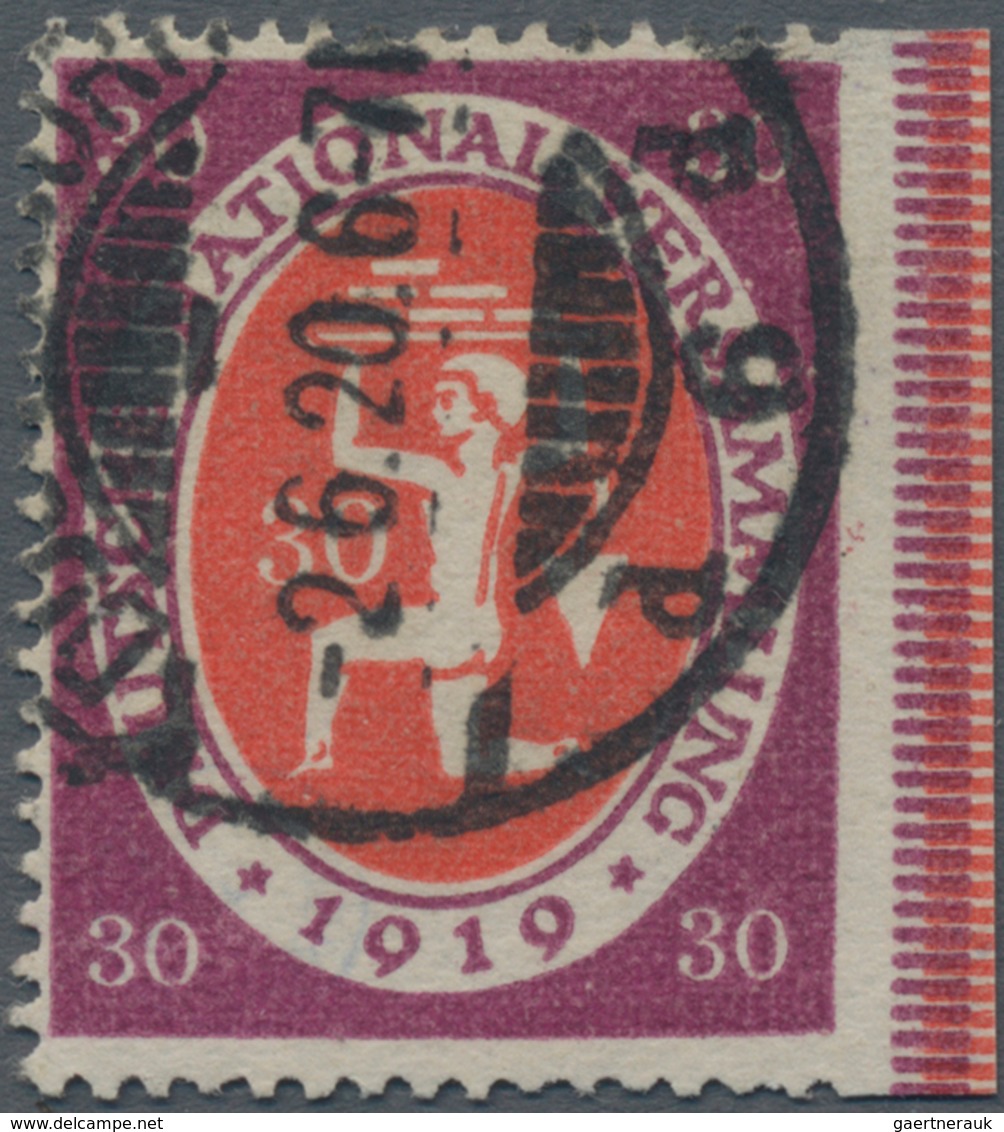 Deutsches Reich - Inflation: 1919, 30 Pf. Nationalversammlung Rechts UNGEZÄHNT Infolge Versetzten Zä - Briefe U. Dokumente