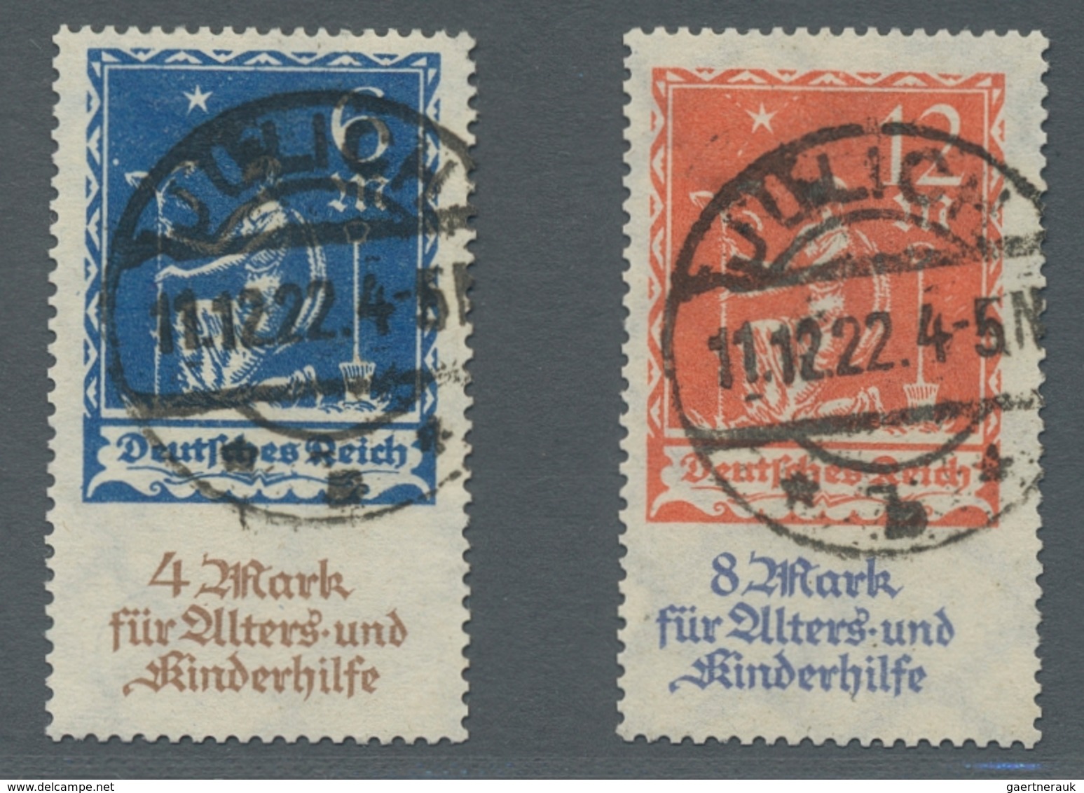 Deutsches Reich - Inflation: 1922, "Alters- Und Kinderhilfe" Komplett Auf Ersttags-Orts-R-Brief BERL - Brieven En Documenten