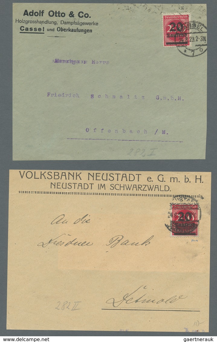 Deutsches Reich - Inflation: 1923, "Aufdruckwerte", Insgesamt Zwölf Ersttagsbriefe Bzw. -karten Sowi - Briefe U. Dokumente