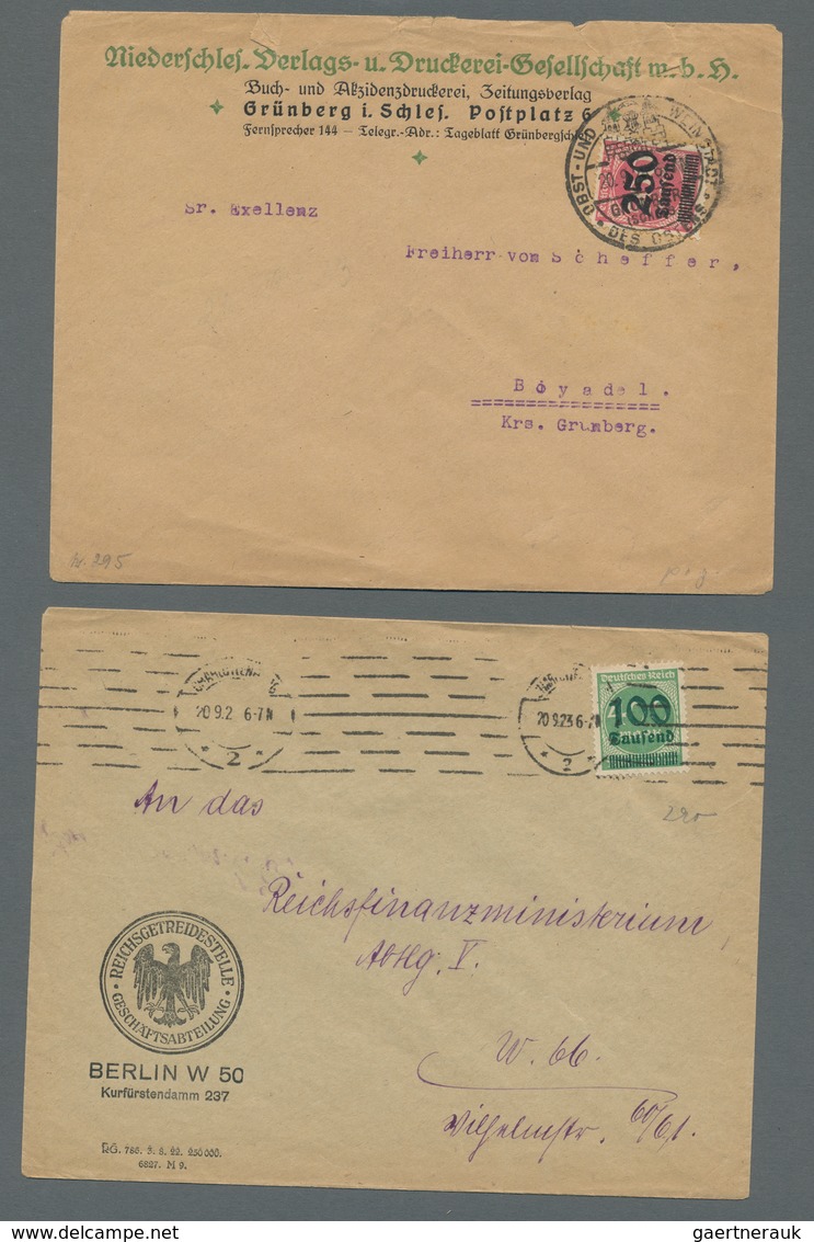 Deutsches Reich - Inflation: 1923, "Aufdruckwerte", Insgesamt Zwölf Ersttagsbriefe Bzw. -karten Sowi - Briefe U. Dokumente