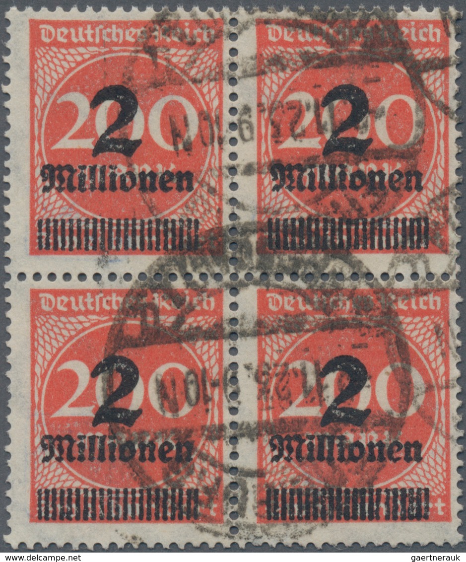 Deutsches Reich - Inflation: 1923 2 Mio Auf 200 M. (lebhaft)zinnober Im Viererblock, Plattendruck, S - Briefe U. Dokumente