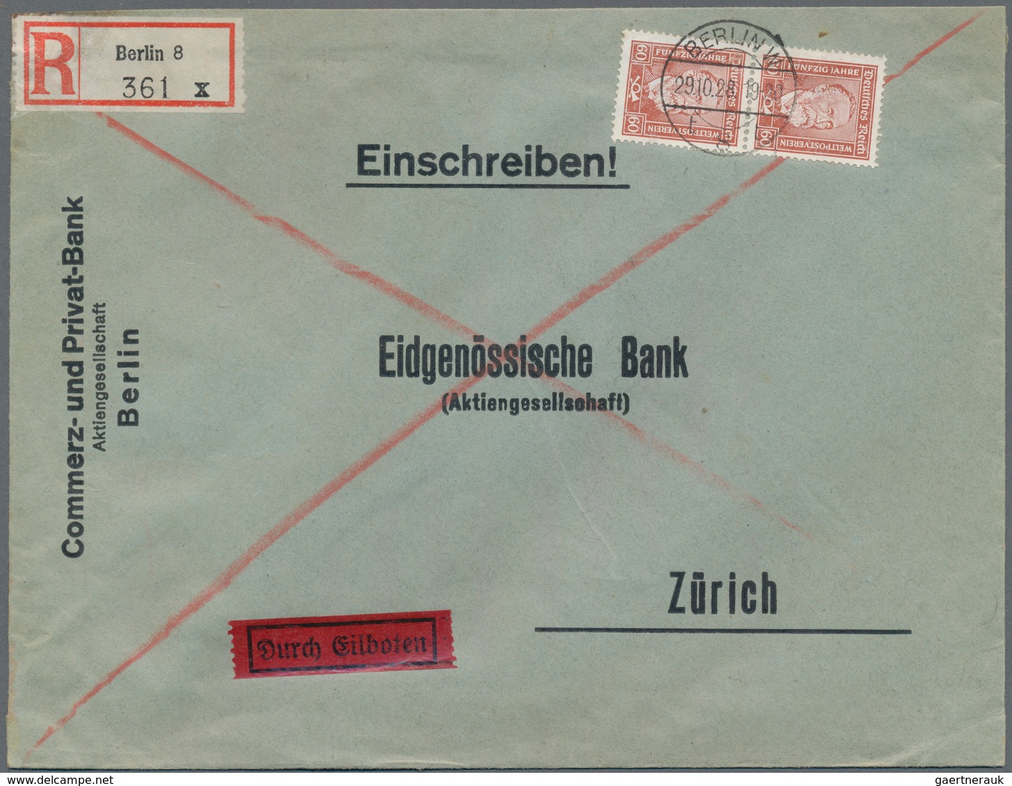 Deutsches Reich - Weimar: 1928, 60 Pf Dkl'rotorange 'H.v.Stephan', Gestrichenes Papier, Senkr. Paar - Other & Unclassified