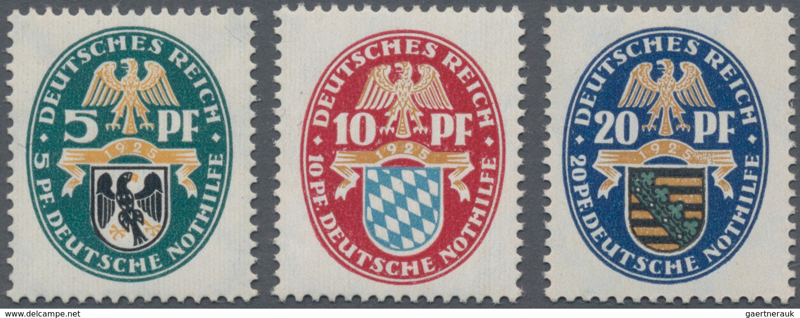 Deutsches Reich - Weimar: 1925/29, Nothilfe Landeswappen I-IV, Kompl. Garnitur Aller 4 Sätze In Einw - Other & Unclassified