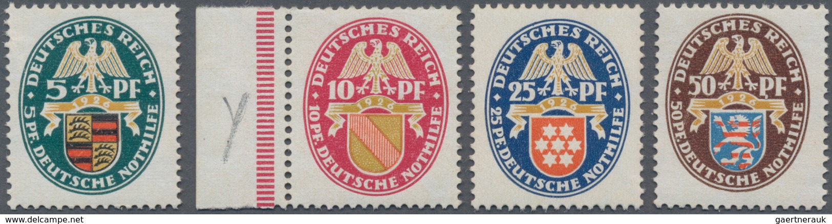 Deutsches Reich - Weimar: 1926, Nothilfe Landeswappen II, Kompl. Satz, Dabei 50 Pfg. Mit Liegendem W - Other & Unclassified