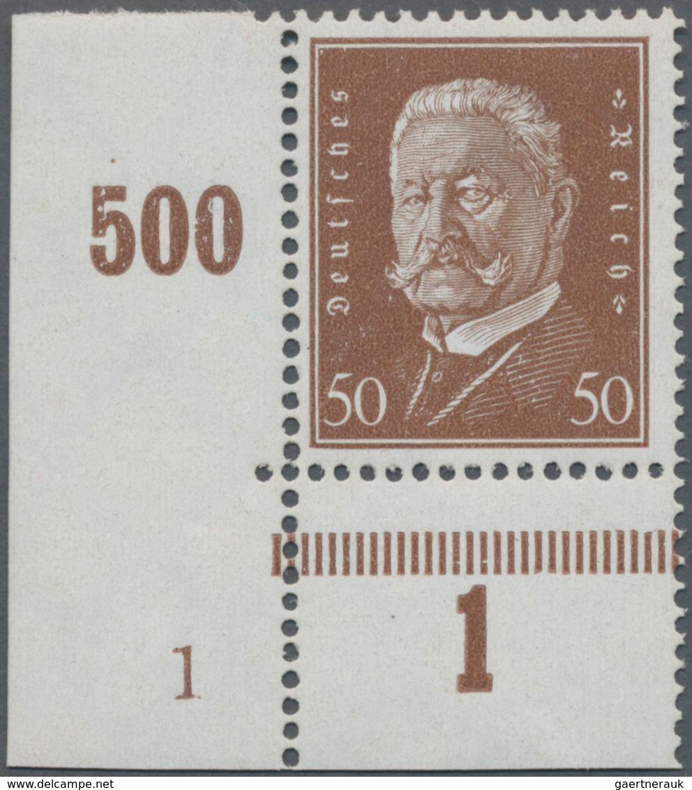 Deutsches Reich - Weimar: 1928, 50 Pfg. Reichspräsidenten Aus Der Bogenecke Links Unten Mit Formnumm - Sonstige & Ohne Zuordnung