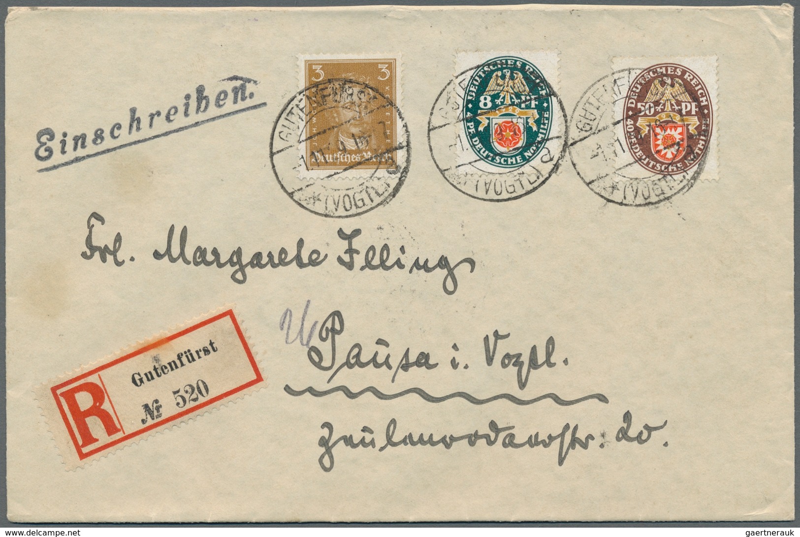 Deutsches Reich - Weimar: 1929, "5, 8 Und 50 Pfg. Nothilfe", Drei Belege Je Mit Ersttagsstempel, Gut - Other & Unclassified