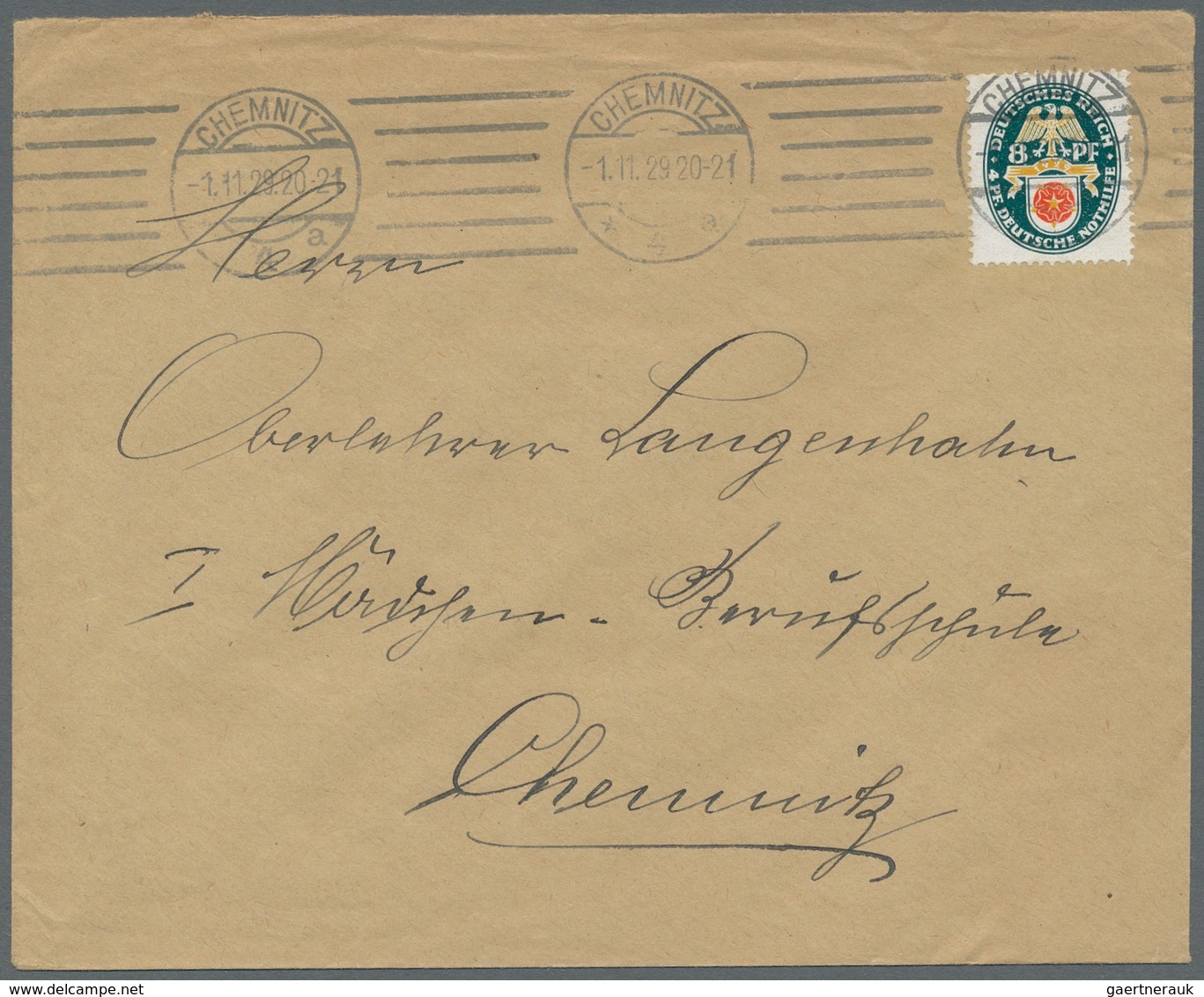 Deutsches Reich - Weimar: 1929, "5, 8 Und 50 Pfg. Nothilfe", Drei Belege Je Mit Ersttagsstempel, Gut - Sonstige & Ohne Zuordnung