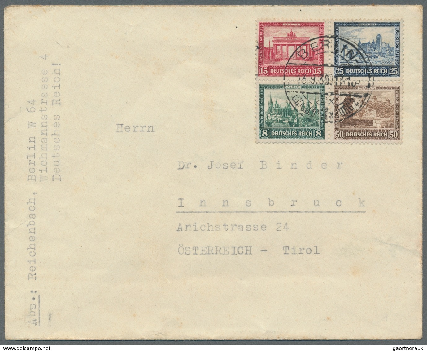 Deutsches Reich - Weimar: 1930, "IPOSTA"-Herzstück, Sauber Mit Seltenem Tagesstempel BERLIN-CHARLOTT - Other & Unclassified