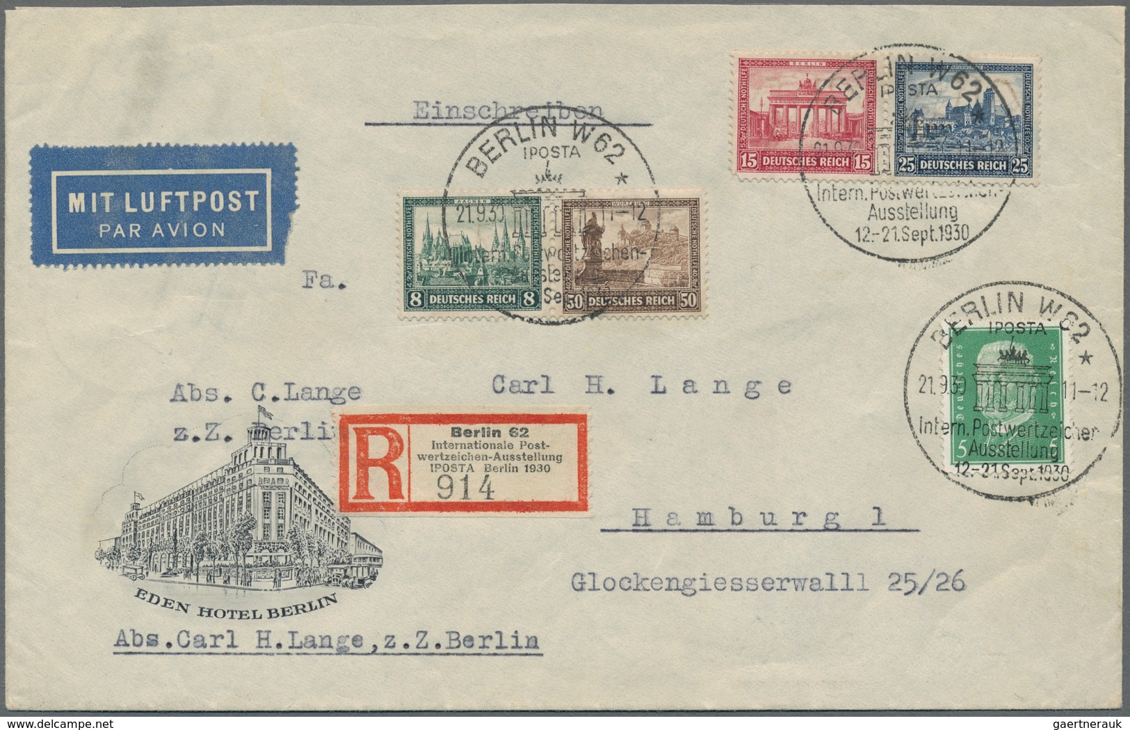 Deutsches Reich - Weimar: 1930, "IPOSTA", Beide Waag. Zusammendrucke (Mi. BL W 1-2) Mit Zusatzfranka - Other & Unclassified