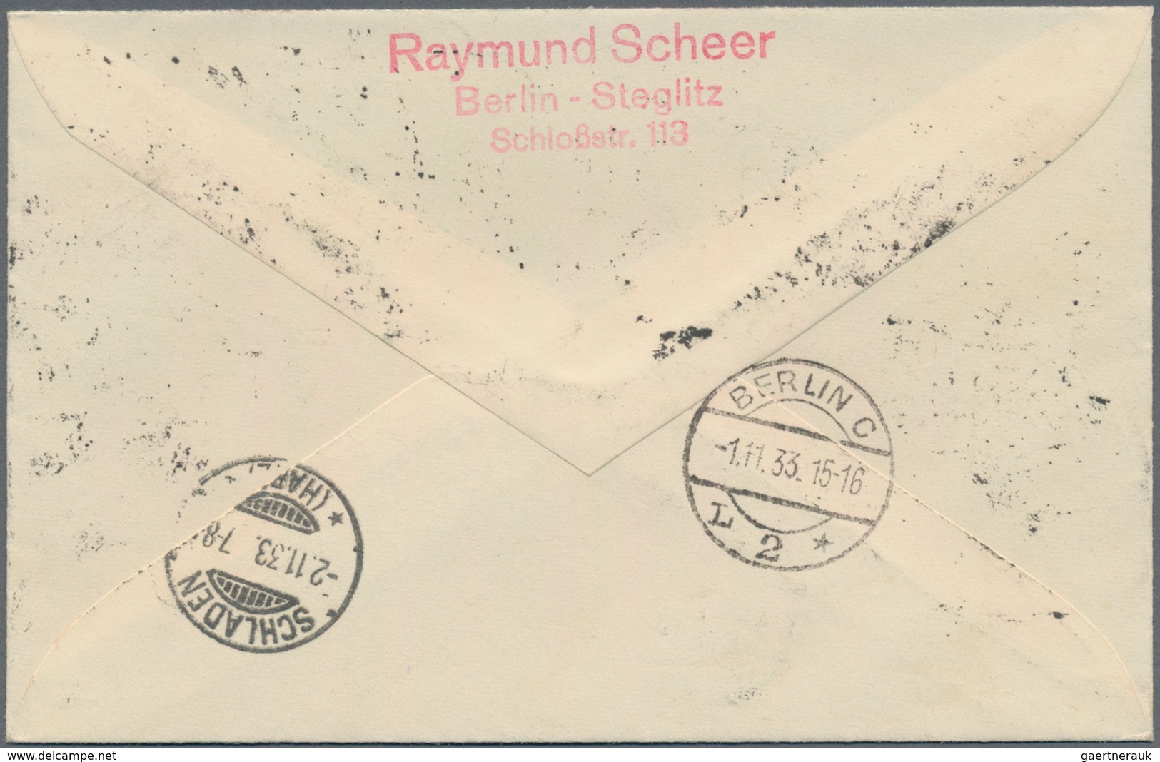 Deutsches Reich - 3. Reich: 1933, Deutsche Nothilfe: Wagner, 9 Werte Auf Zwei Luftpost-R-FDC Von Ber - Briefe U. Dokumente