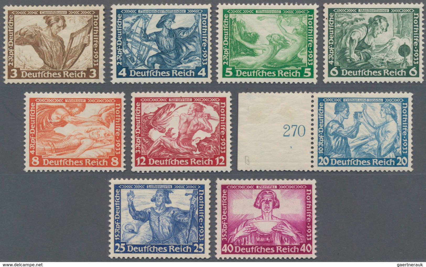 Deutsches Reich - 3. Reich: 1933, Nothilfe Wagner, Kompletter Postfrischer Satz In Gemischter Zähnun - Covers & Documents