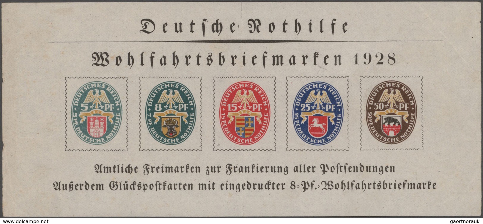 Deutsches Reich - 3. Reich: 1933, Wagner, Komplette Serie Aufgeklebt Auf Entsprechendem Ankündigungs - Covers & Documents