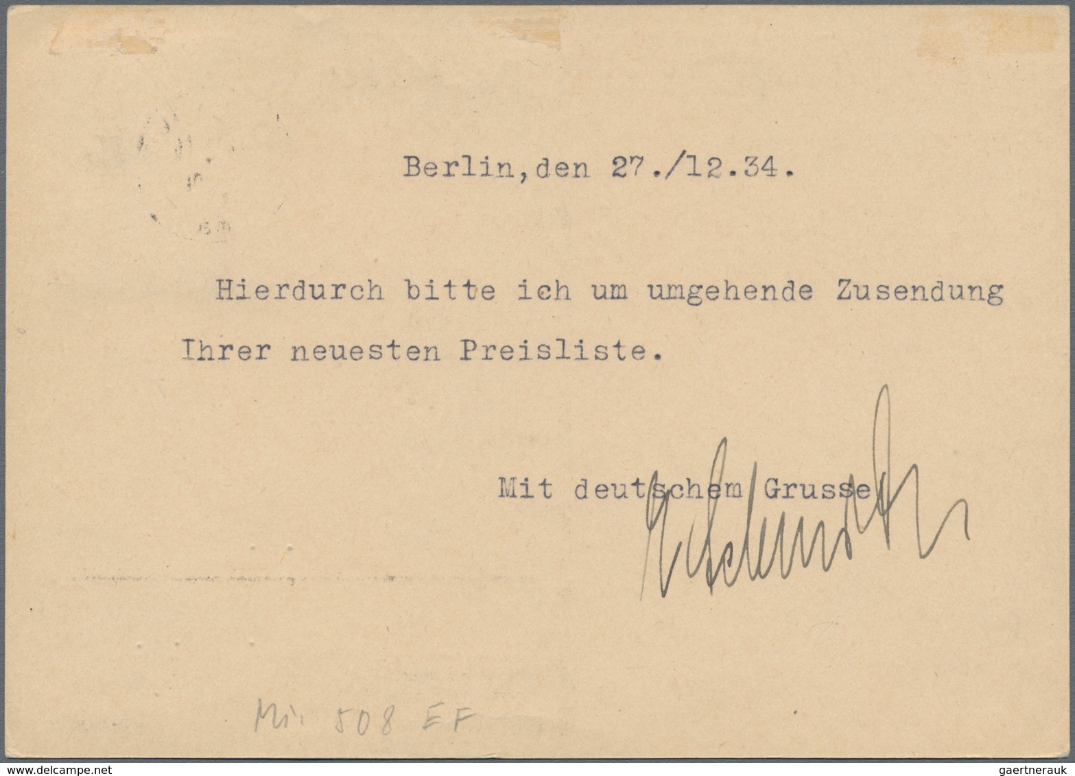 Deutsches Reich - 3. Reich: 1934, 5 Pfg. Grün, Marke Aus Nothilfe-Block Als Portogerechte Einzelfran - Briefe U. Dokumente