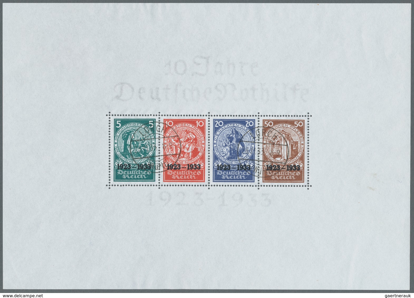 Deutsches Reich - 3. Reich: 1933, "Nothilfe"-Block, Sehr Frischer Block In Originalgröße Mit Sehr Se - Covers & Documents