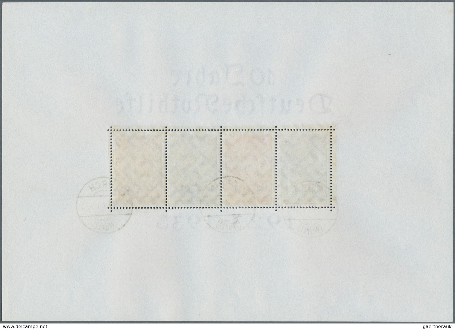 Deutsches Reich - 3. Reich: 1933, Blockausgabe "10 Jahre Deutsche Nothilfe" In Sauberer Gestempelter - Covers & Documents