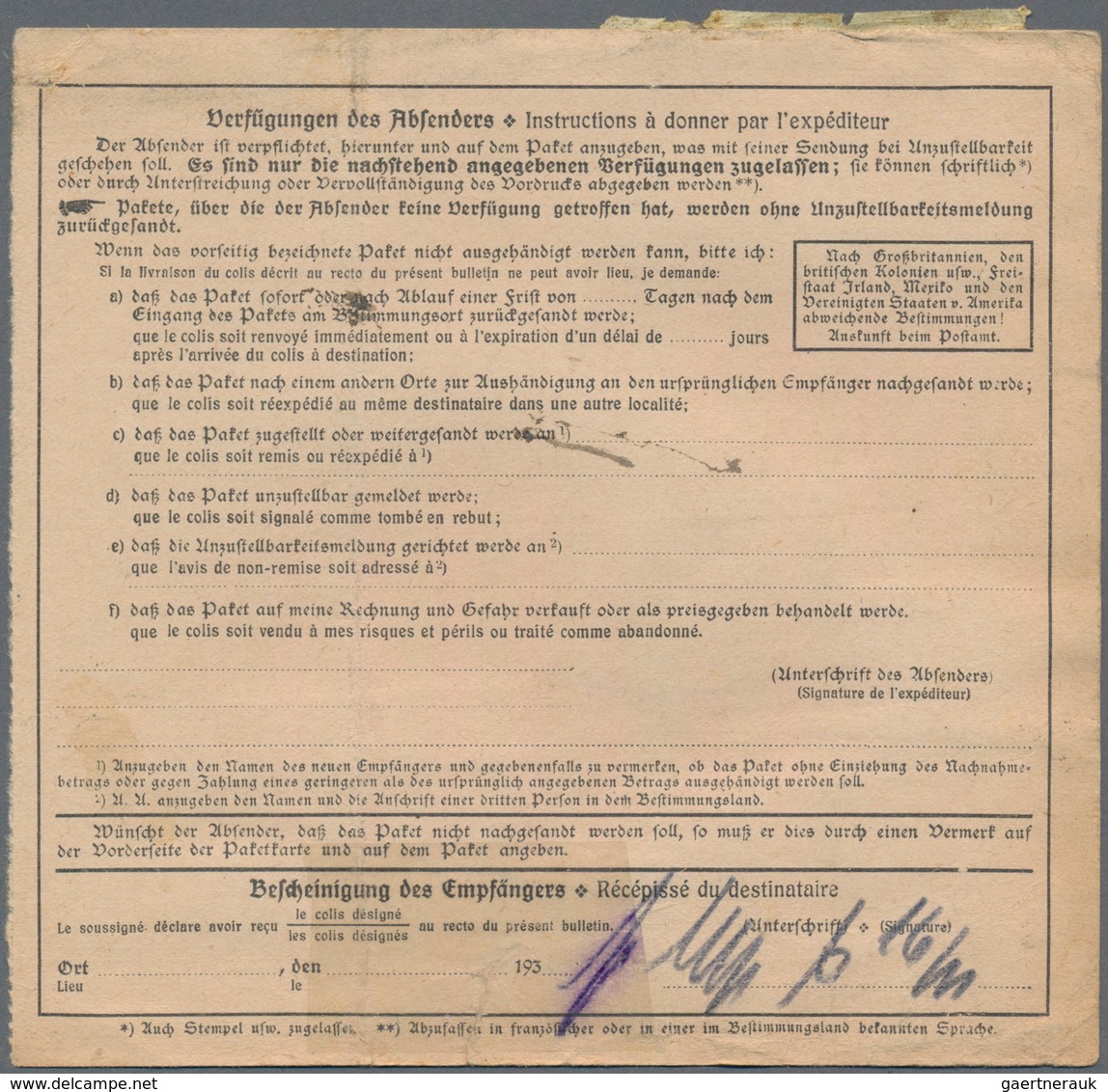 Deutsches Reich - 3. Reich: 1942, 15 Pf Hindenburg, 60 Pf Und 1 RM Hitler, MiF Auf Zweisprachigem Pa - Brieven En Documenten