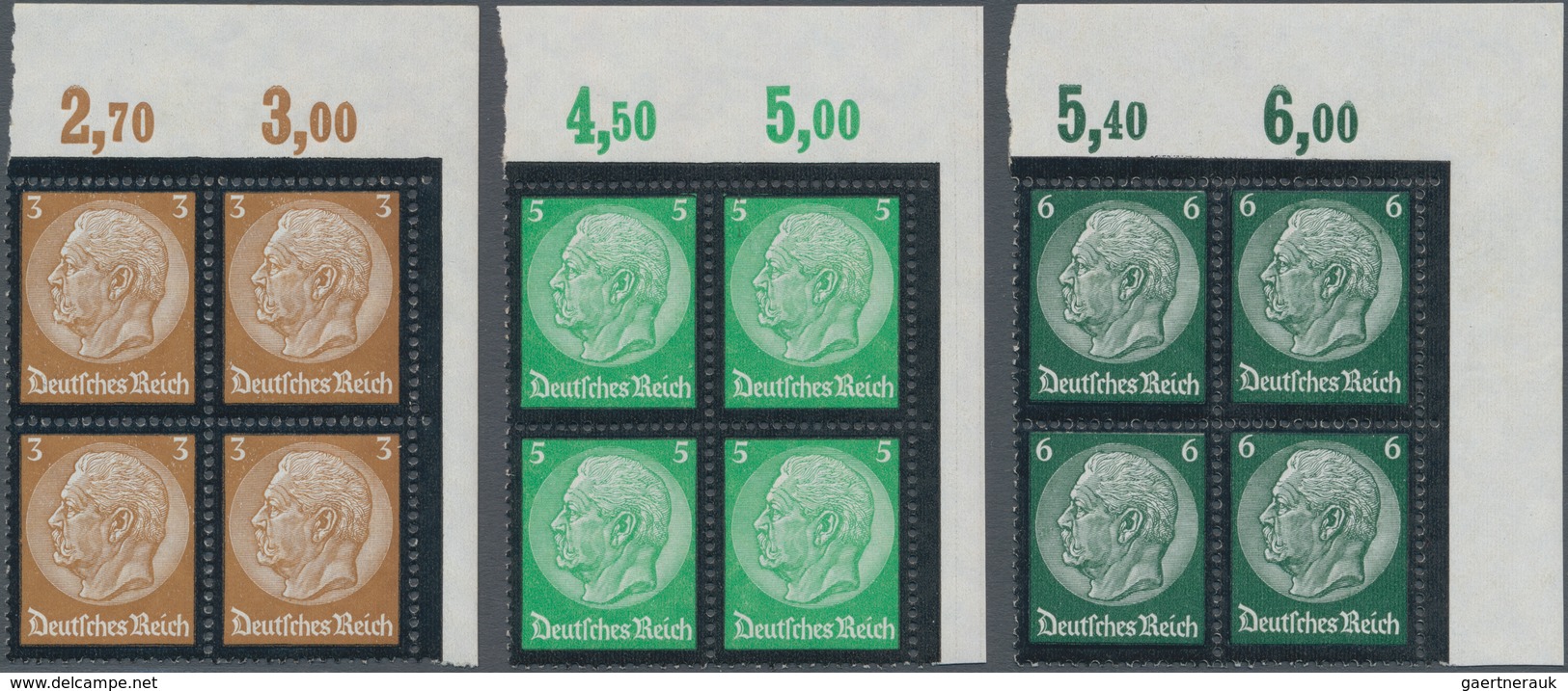 Deutsches Reich - 3. Reich: 1934, 3 Pf. Bis 25 Pf. Hindenburg Mit Trauerrand, Ungefalteter Luxus-Obe - Covers & Documents