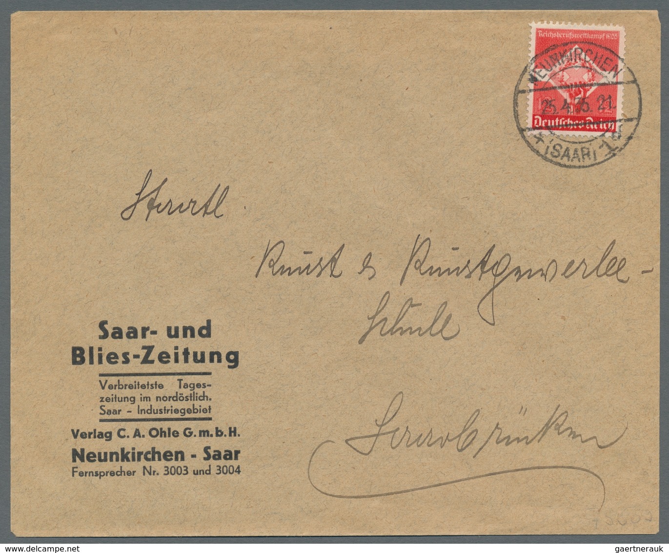 Deutsches Reich - 3. Reich: 1935, "Berufswettkampf", Auf Blanko-GA Bzw. Brief Je Mit Vor-Ersttagsste - Brieven En Documenten