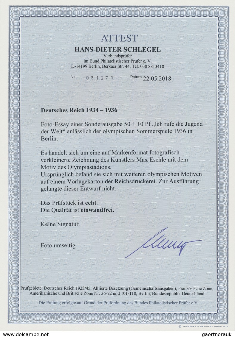 Deutsches Reich - 3. Reich: 1936: "BERLIN OLYMPISCHE SPIELE / ICH RUFE DIE JUGEND DER WELT" 4 Versch - Briefe U. Dokumente