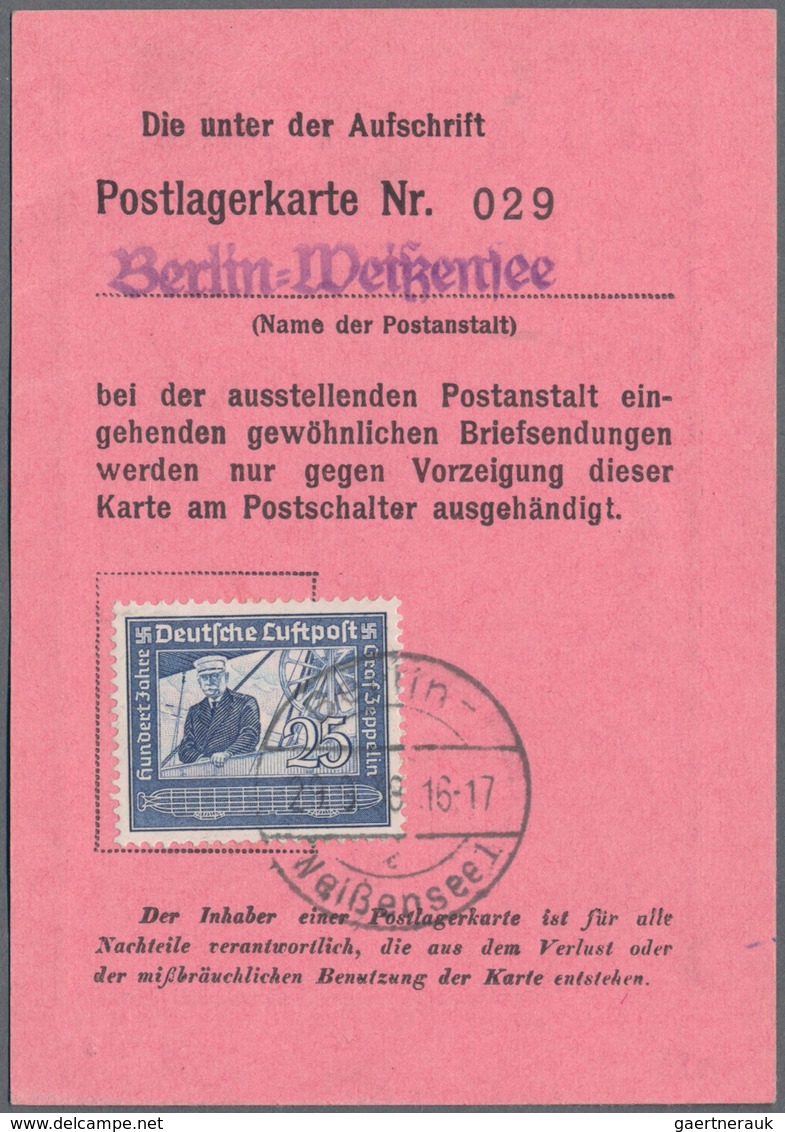 Deutsches Reich - 3. Reich: 1938, 25 Pf Als Enorm Seltene Einzelfrankatur Auf Postlagerkarte Für Die - Covers & Documents