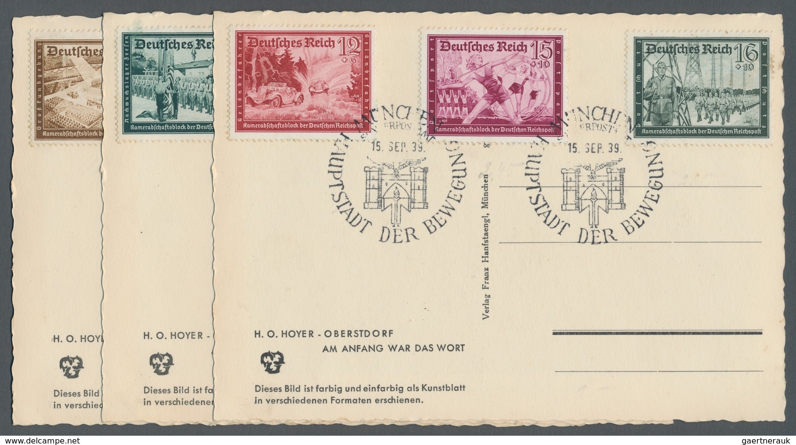 Deutsches Reich - 3. Reich: 1939, "Postkameradschaft I", Komplett Mit Ersttagstempel MÜNCHEN 15. SEP - Briefe U. Dokumente