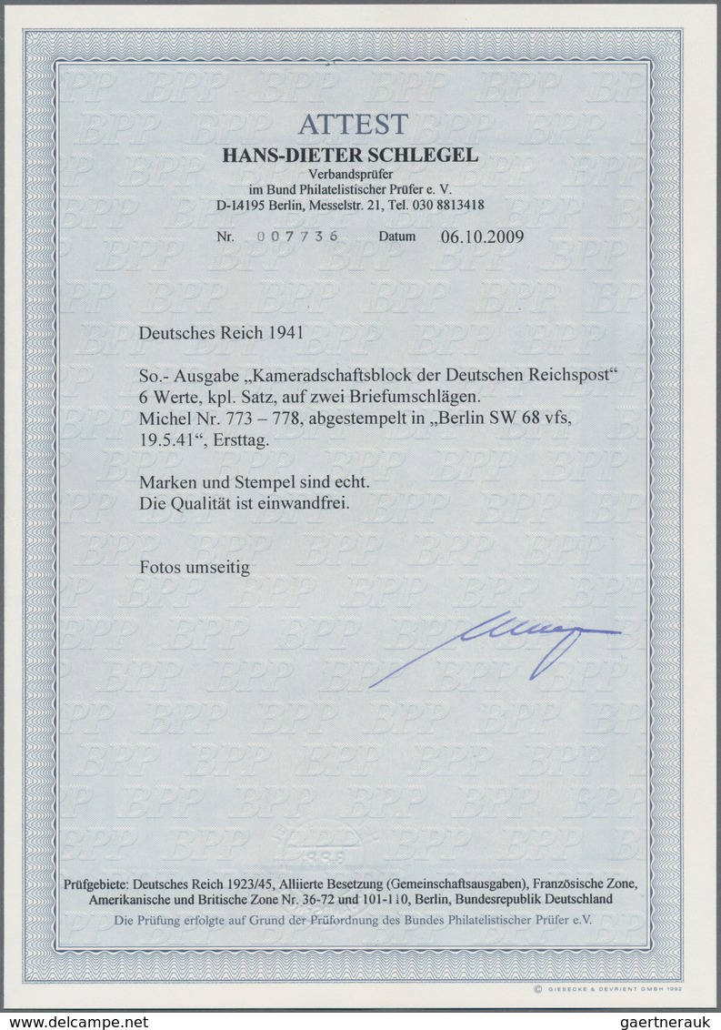 Deutsches Reich - 3. Reich: Kameradschaftsblock 1941 Auf Zwei Ersttagsbriefen Mit Versandstellen-EST - Briefe U. Dokumente