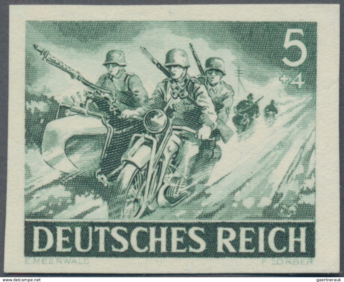 Deutsches Reich - 3. Reich: 1943, Wehrmacht I, 5 Pfg. Als Geschnittener Probedruck Auf Ungummiertem - Covers & Documents